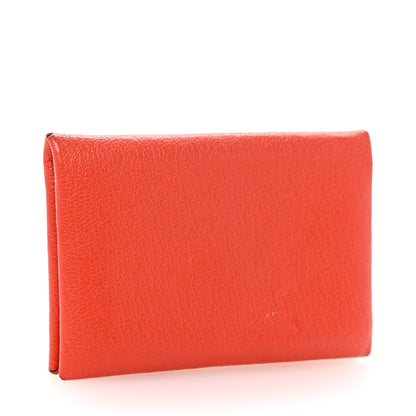 Hermes Chevre Mysore Calvi Card Case Capucine 3 of 10