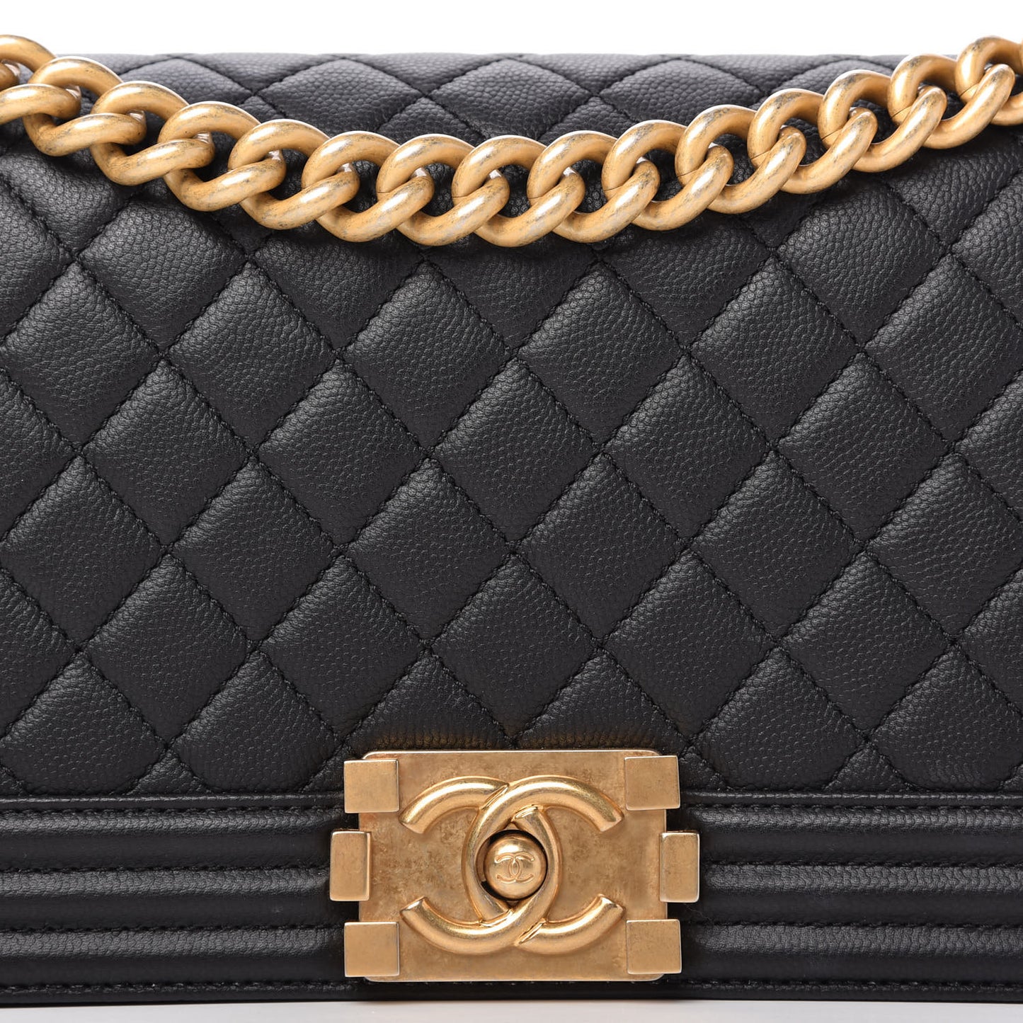 Caviar Quilted Medium Boy Flap Black