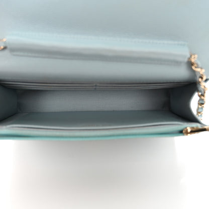 Chanel Caviar Quilted Wallet On Chain WOC Light Blue 5 of 18