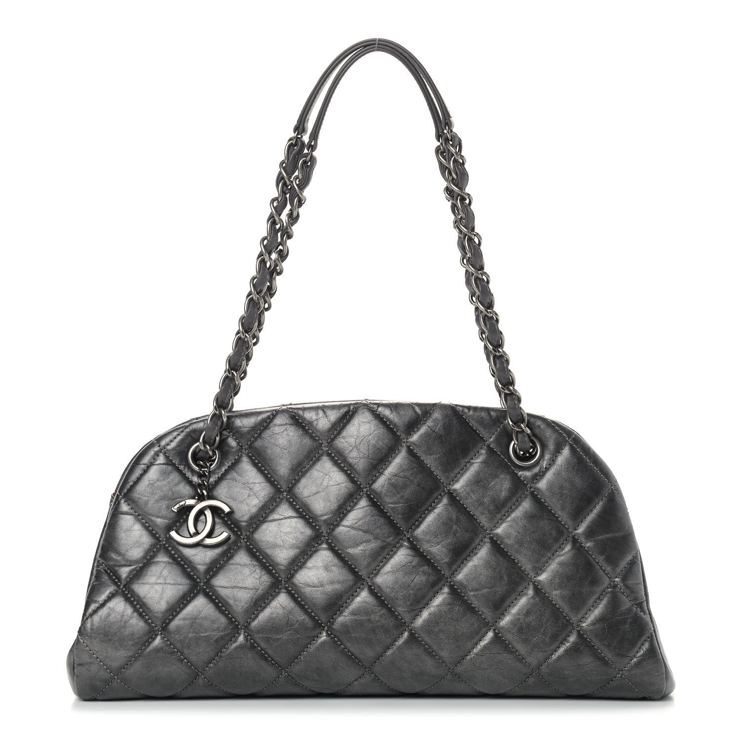 Chanel Aged Calfskin Medium Just Mademoiselle Bowling Bag Black 1 of 10