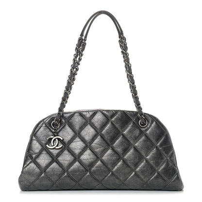 Chanel Aged Calfskin Medium Just Mademoiselle Bowling Bag Black 1 of 10