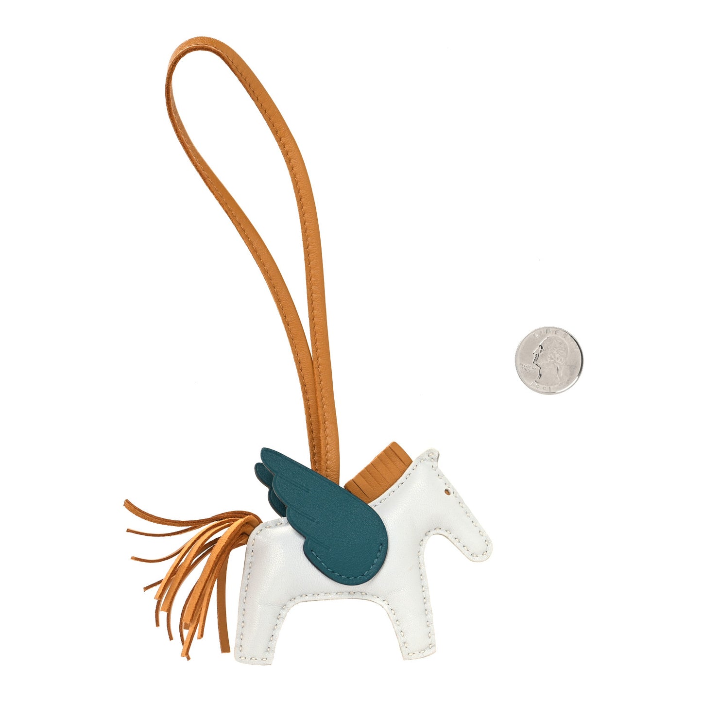 Milo Lambskin Grigri Rodeo Pegase Horse Bag Charm PM Bleu Brume Sesame Vert Bosphore