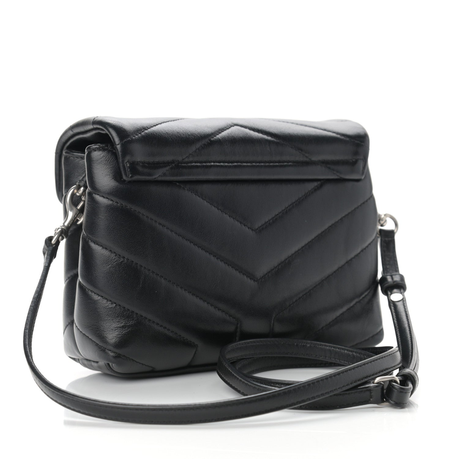 Saint Laurent Calfskin Y Quilted Monogram Toy Loulou Crossbody Bag Black 3 of 10