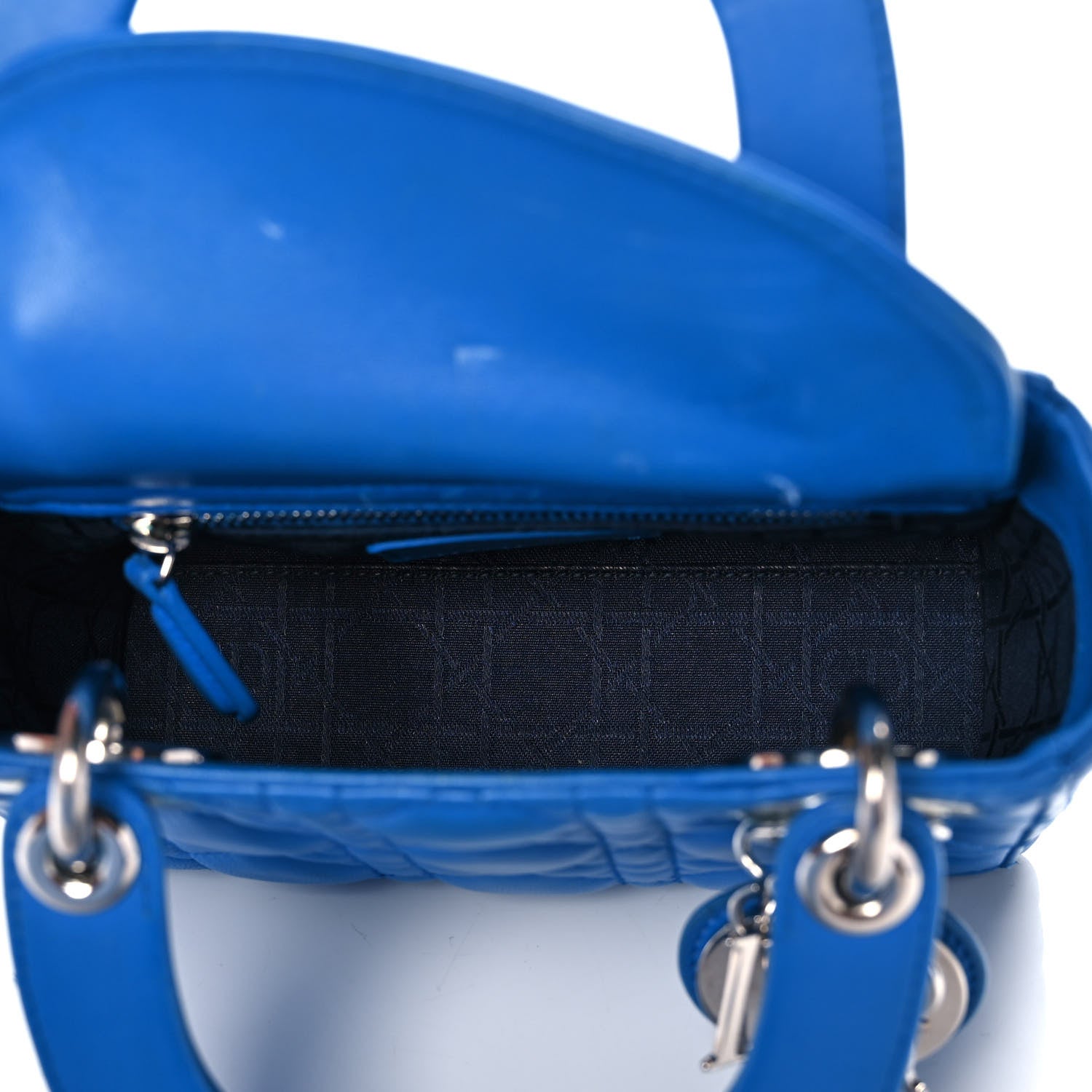 Christian Dior Lambskin Cannage Mini Lady Dior Blue 6 of 23