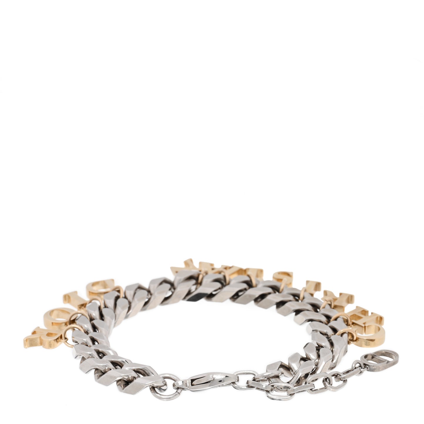 Logo Chain Bracelet Gold Ruthenium