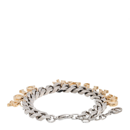 Christian Dior Logo Chain Bracelet Gold Ruthenium 2 of 3