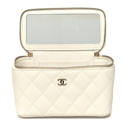 Chanel Caviar Quilted Small Vanity Case With Chain White 8 of 12