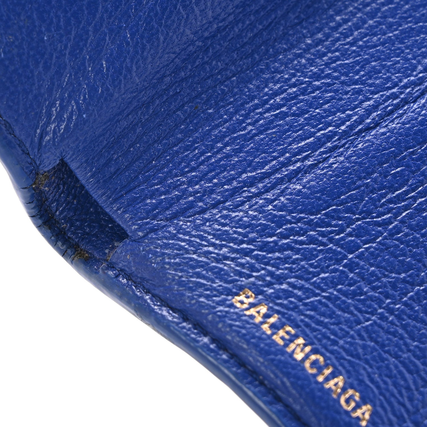 Balenciaga Calfskin Kittens Logo Wallet Electric Blue White 10 of 12