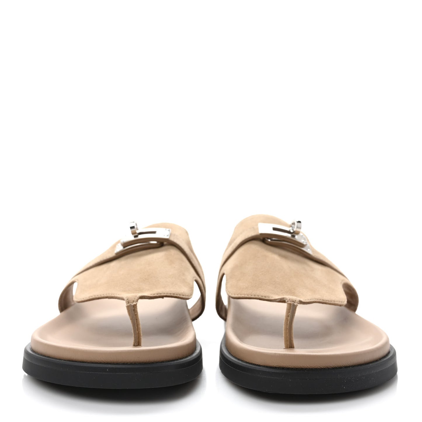 Suede Goatskin Womens Empire Sandals 38 Beige Argile