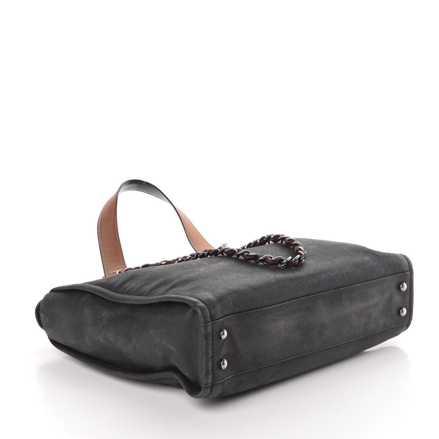 Iridescent Glazed Calfskin In The Mix Tote Black