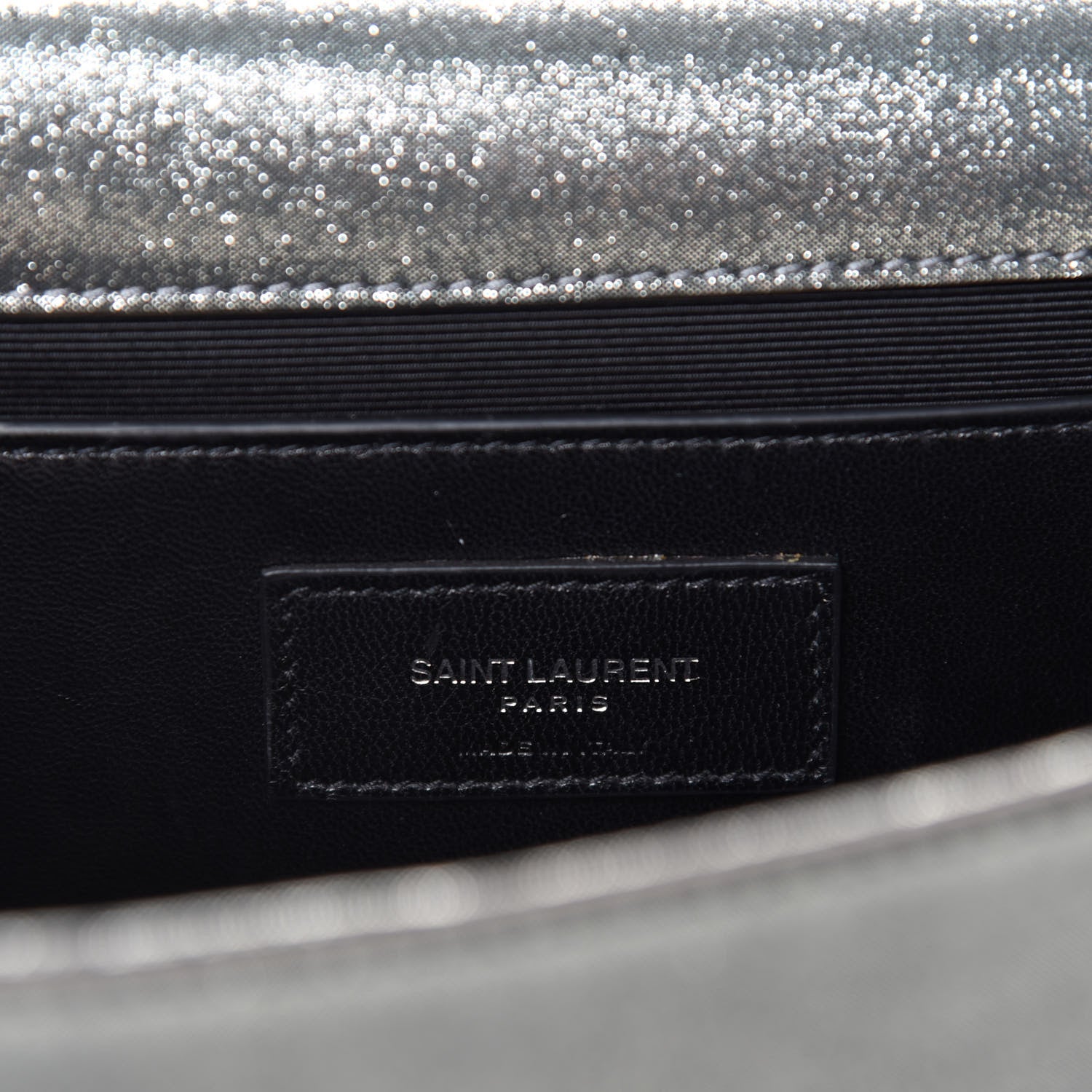 Saint Laurent Metallic Glitter Classic Monogram Medium Classic Monogram Kate Satchel Silver 10 of 11