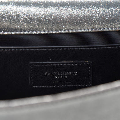 Saint Laurent Metallic Glitter Classic Monogram Medium Classic Monogram Kate Satchel Silver 10 of 11