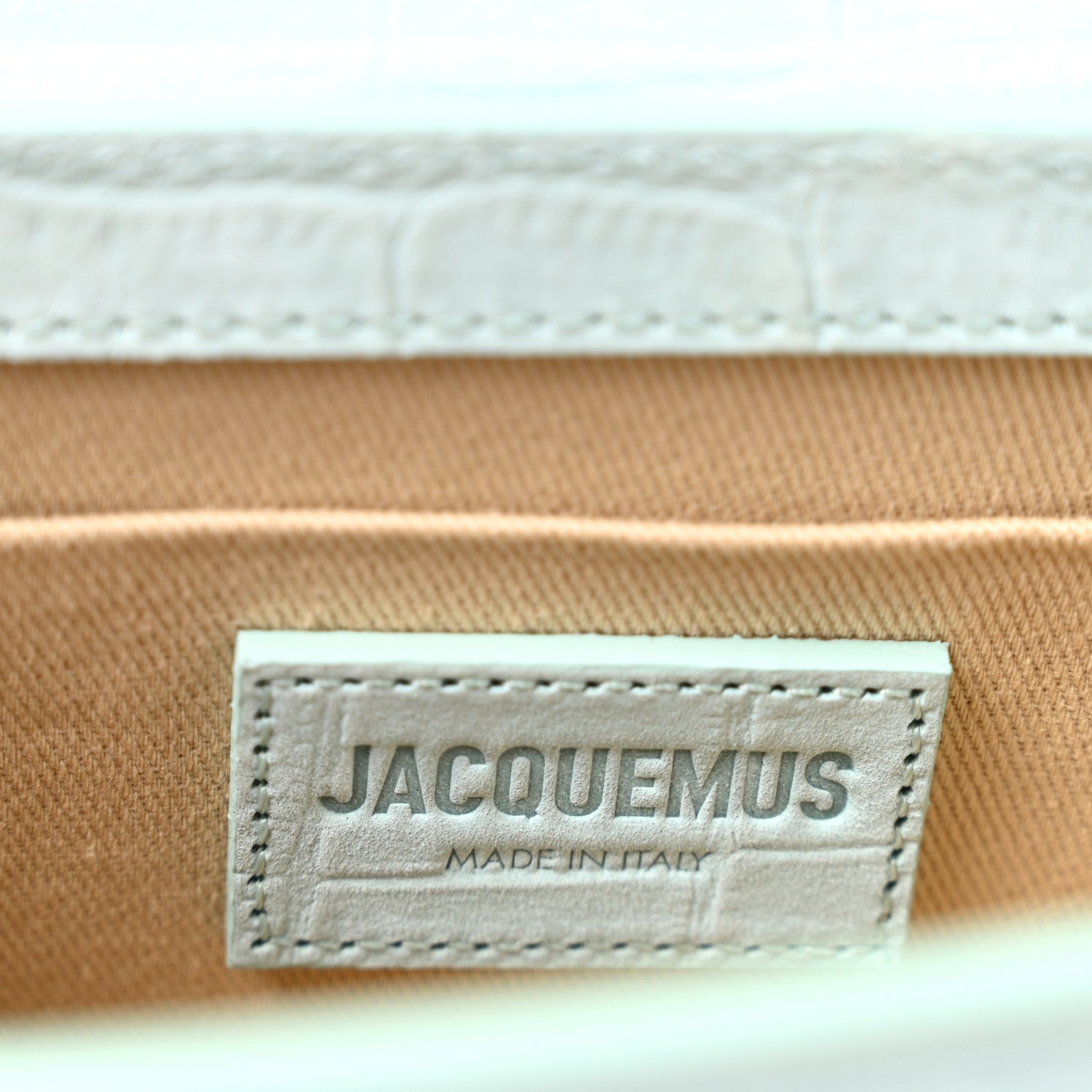 Jacquemus Nubuck Crocodile Embossed Le Chiquito Long Light Green 6 of 12
