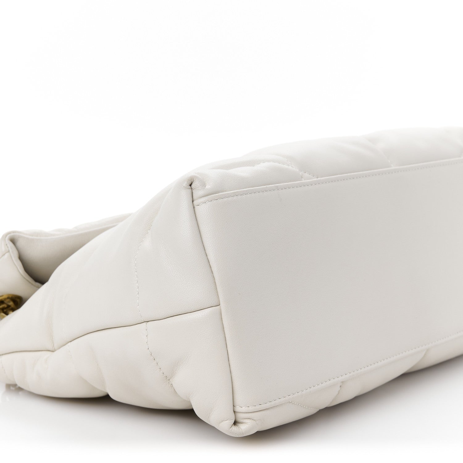 Saint Laurent Lambskin Quilted Medium Loulou Puffer Monogram Chain Satchel Crema Soft 10 of 13