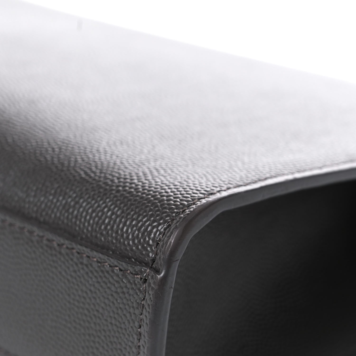 Saint Laurent Grain De Poudre Medium Classic Monogram Kate Satchel Earth Grey 10 of 15