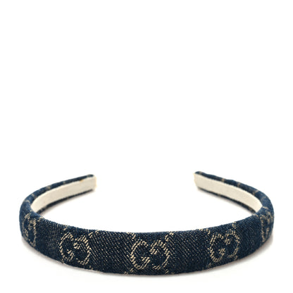 Gucci Denim Monogram Headband 3 of 4