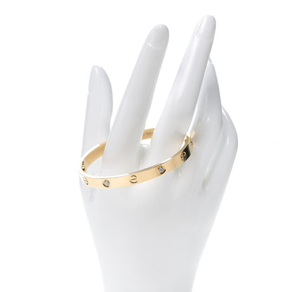 Cartier 18K Yellow Gold 4 Diamond LOVE Bracelet 17 2 of 4