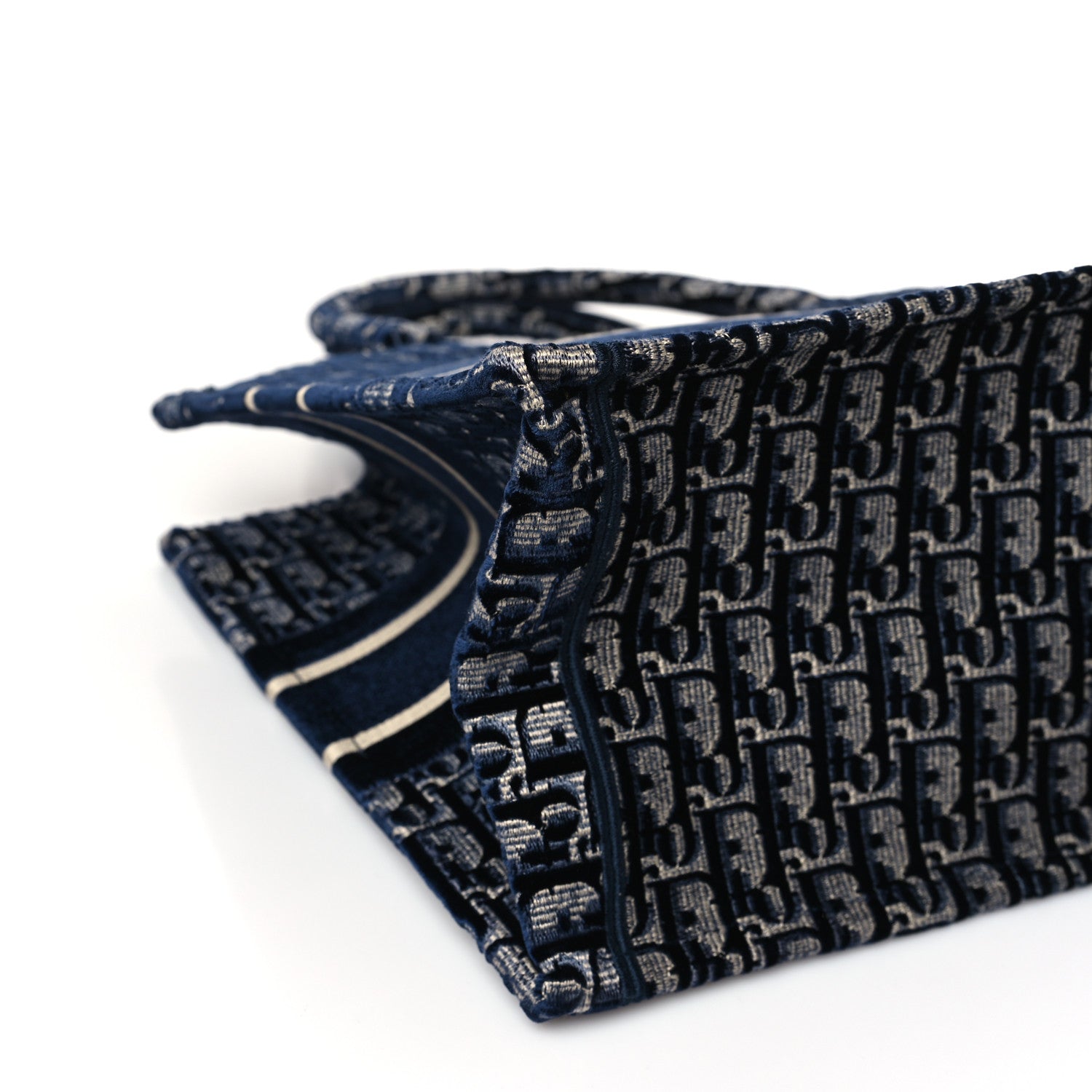 Christian Dior Oblique Velvet Medium Book Tote Blue Multicolor 8 of 10