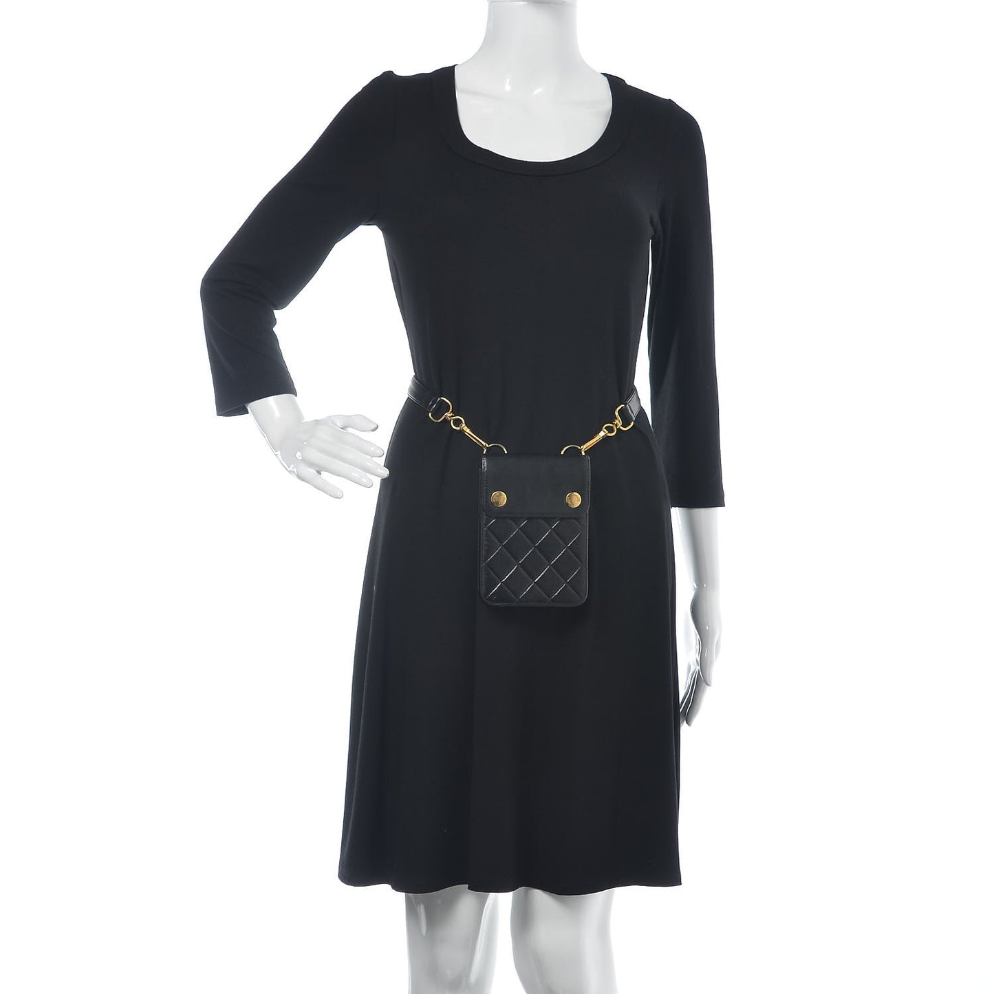 Lambskin Stitched Waist Belt Bag 70 28 Black