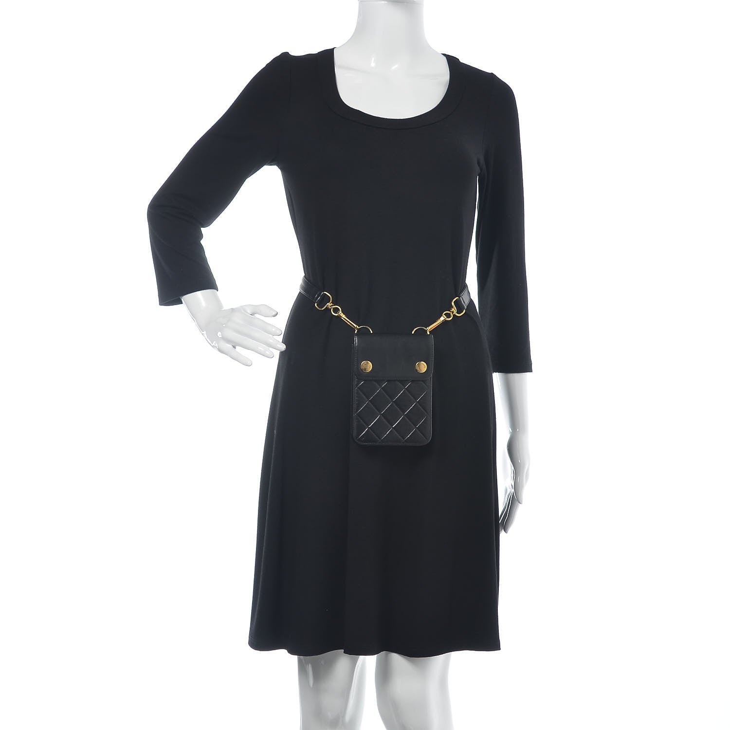 Chanel Lambskin Stitched Waist Belt Bag 70 28 Black 2 of 18