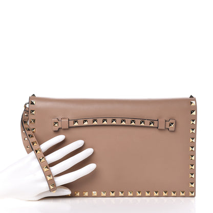 Valentino Garavani Nappa Rockstud Wristlet Clutch Alpaca 2 of 9