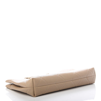 Chanel Grained Calfskin Handle Clutch Beige 4 of 7