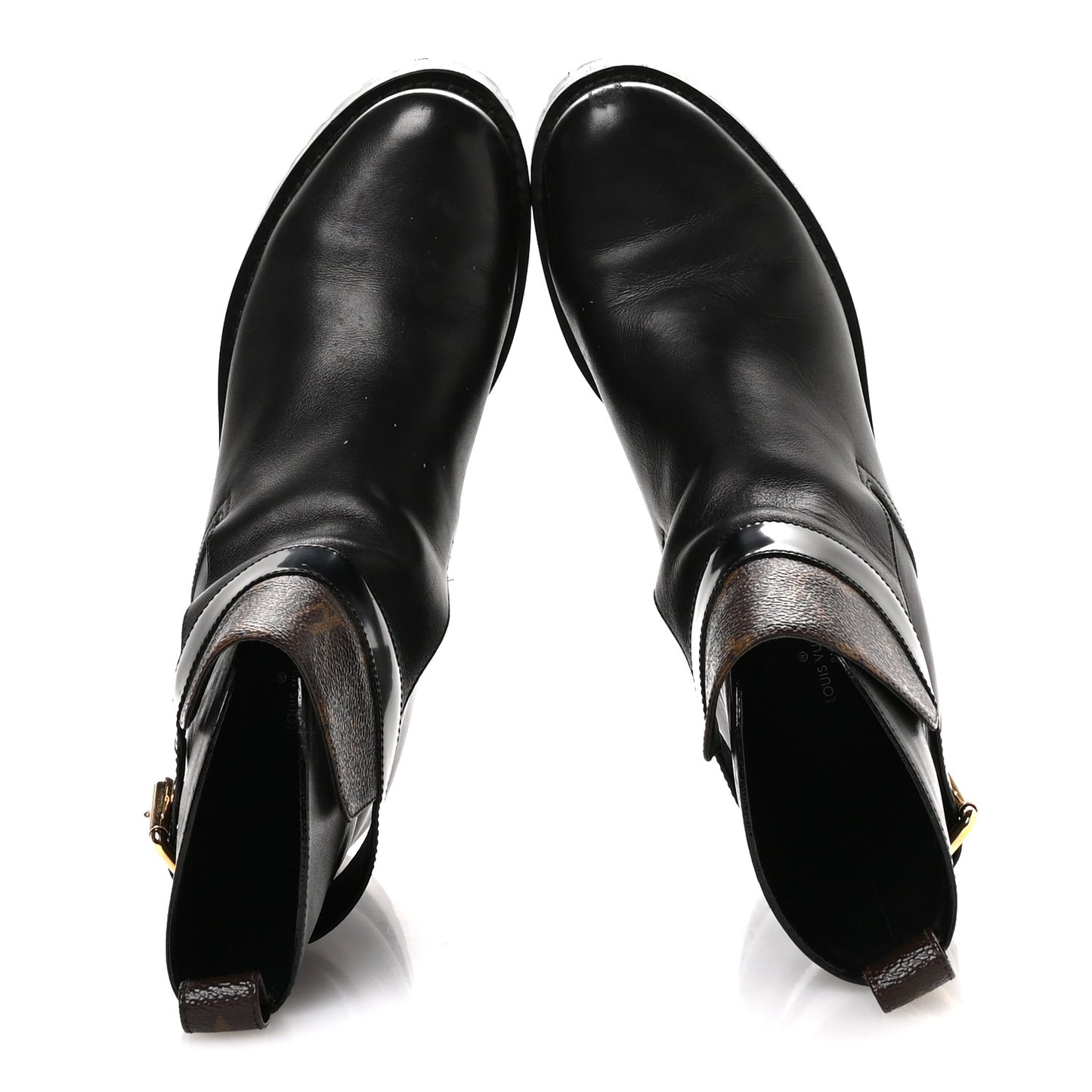 Calfskin Monogram Discovery Flat Ankle Boots 38 Black