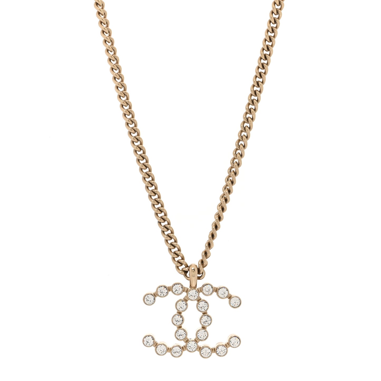 Crystal CC Necklace Gold