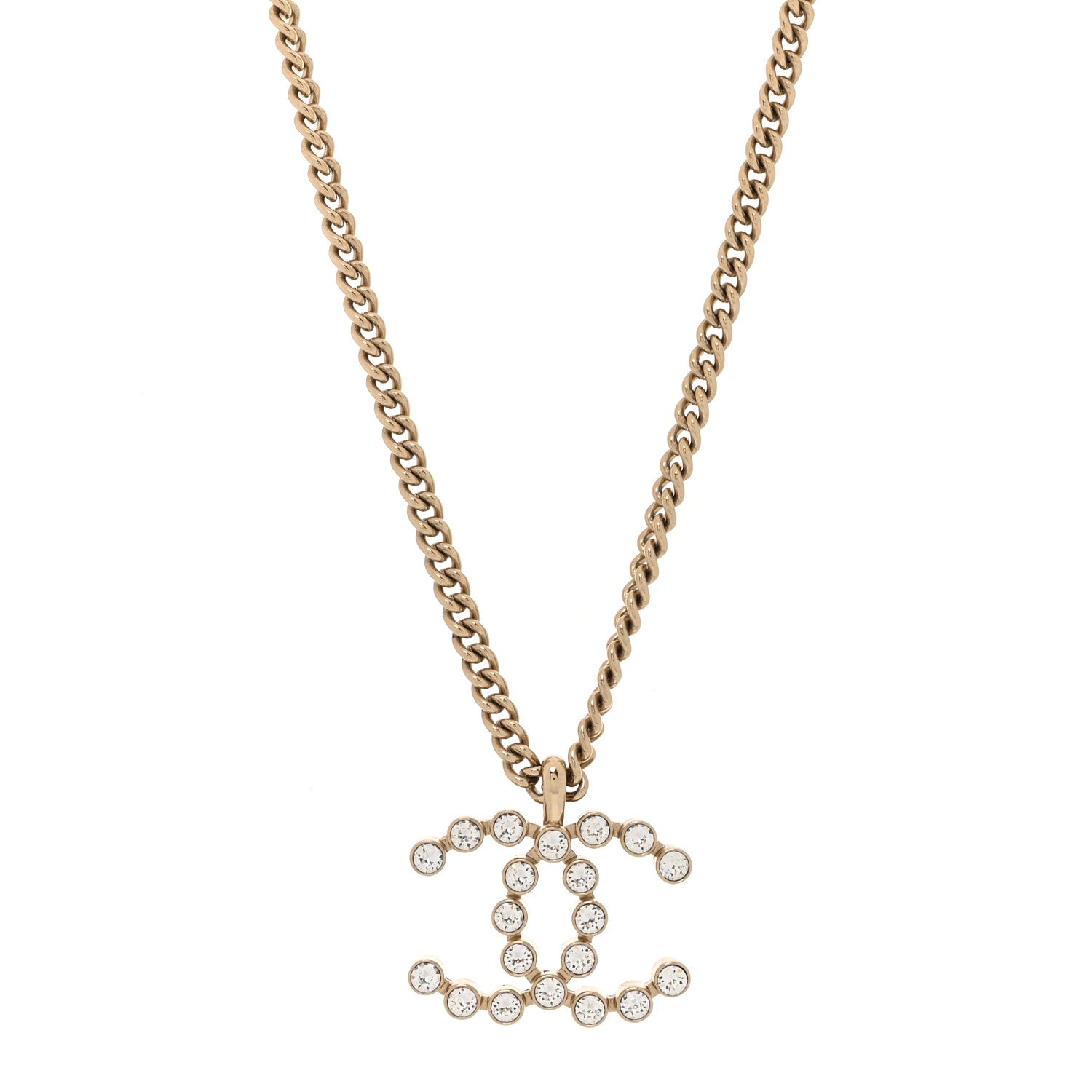Chanel Crystal CC Necklace Gold 3 of 5