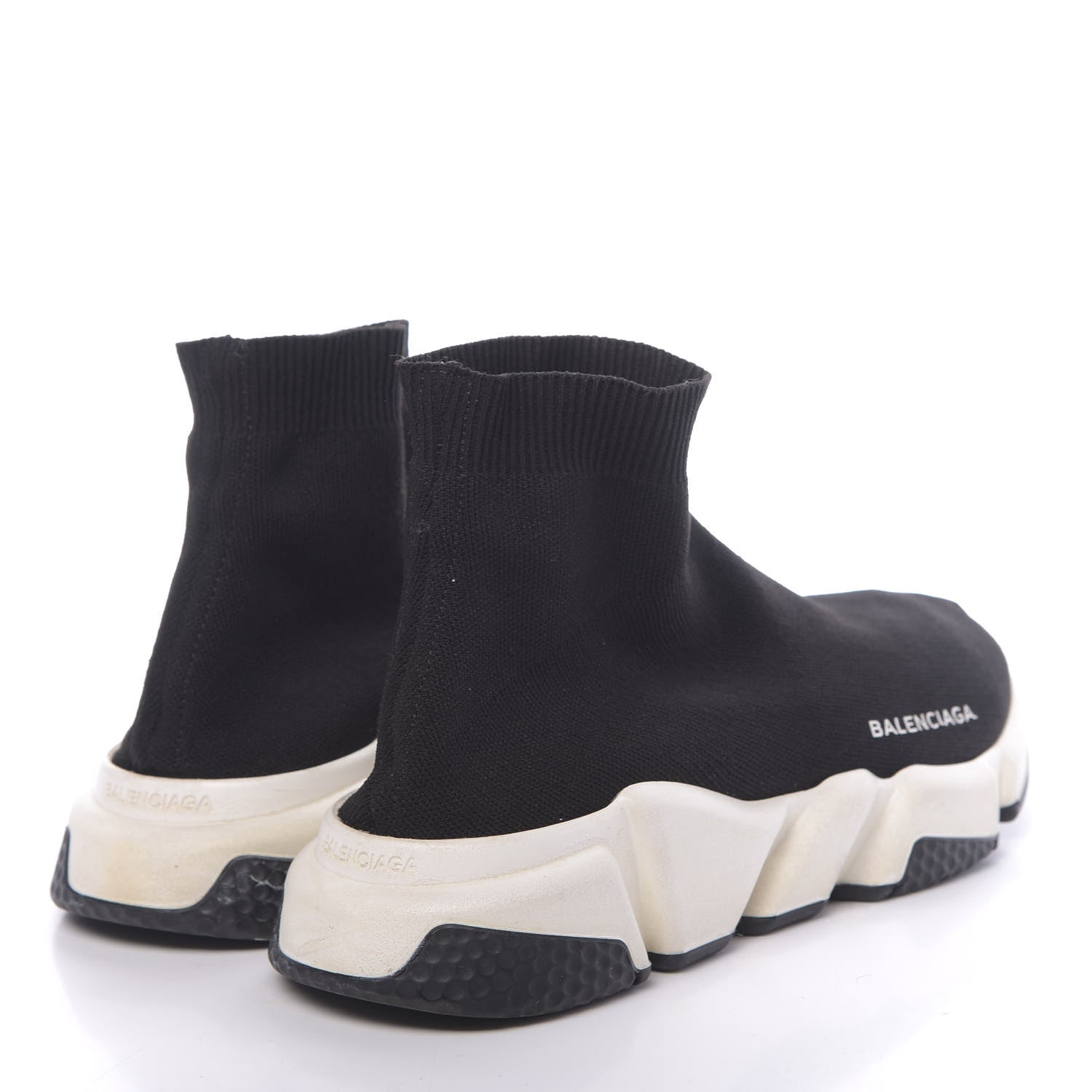 Balenciaga Neoprene Knit Womens Speed Sneakers 40 Black White 4 of 6