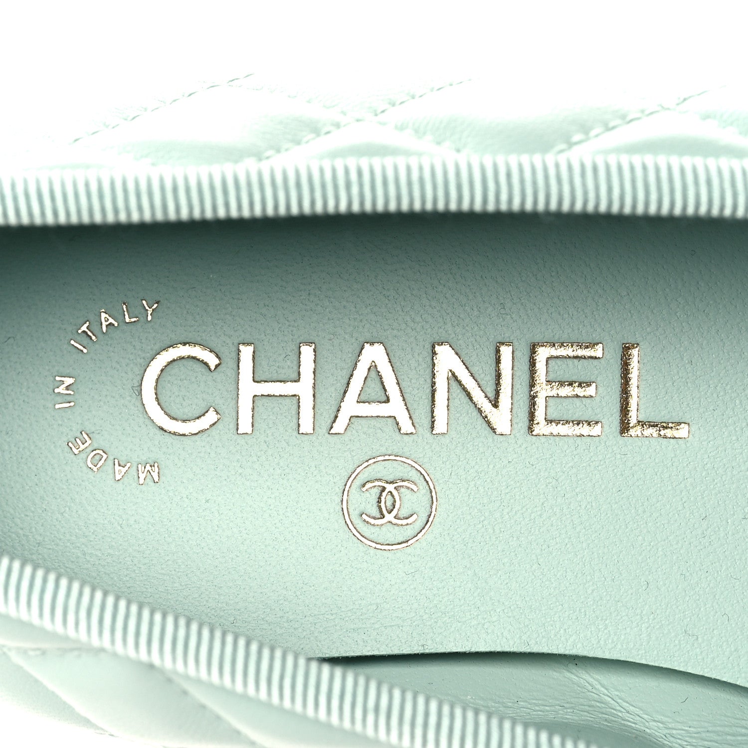 Chanel Lambskin Quilted CC Cap Toe Ballerina Flats 37 Light Blue Black 9 of 9