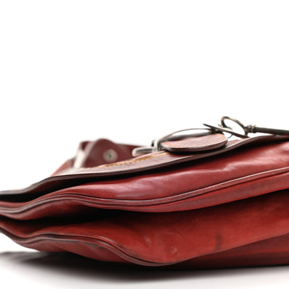 Christian Dior Calfskin Large Gaucho Double Saddle Bag Red 9 of 10