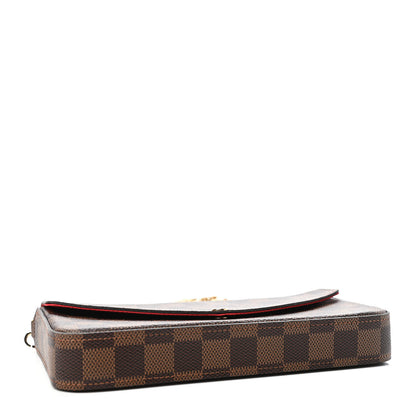 Louis Vuitton Damier Ebene Pochette Felicie Chain Wallet 3 of 4