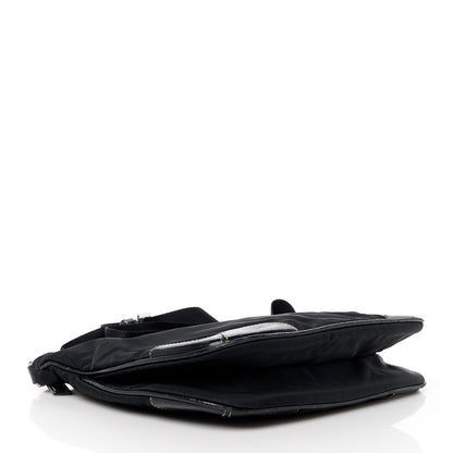 Prada Tessuto Nylon Calfskin Flat Messenger Bag Black 4 of 10