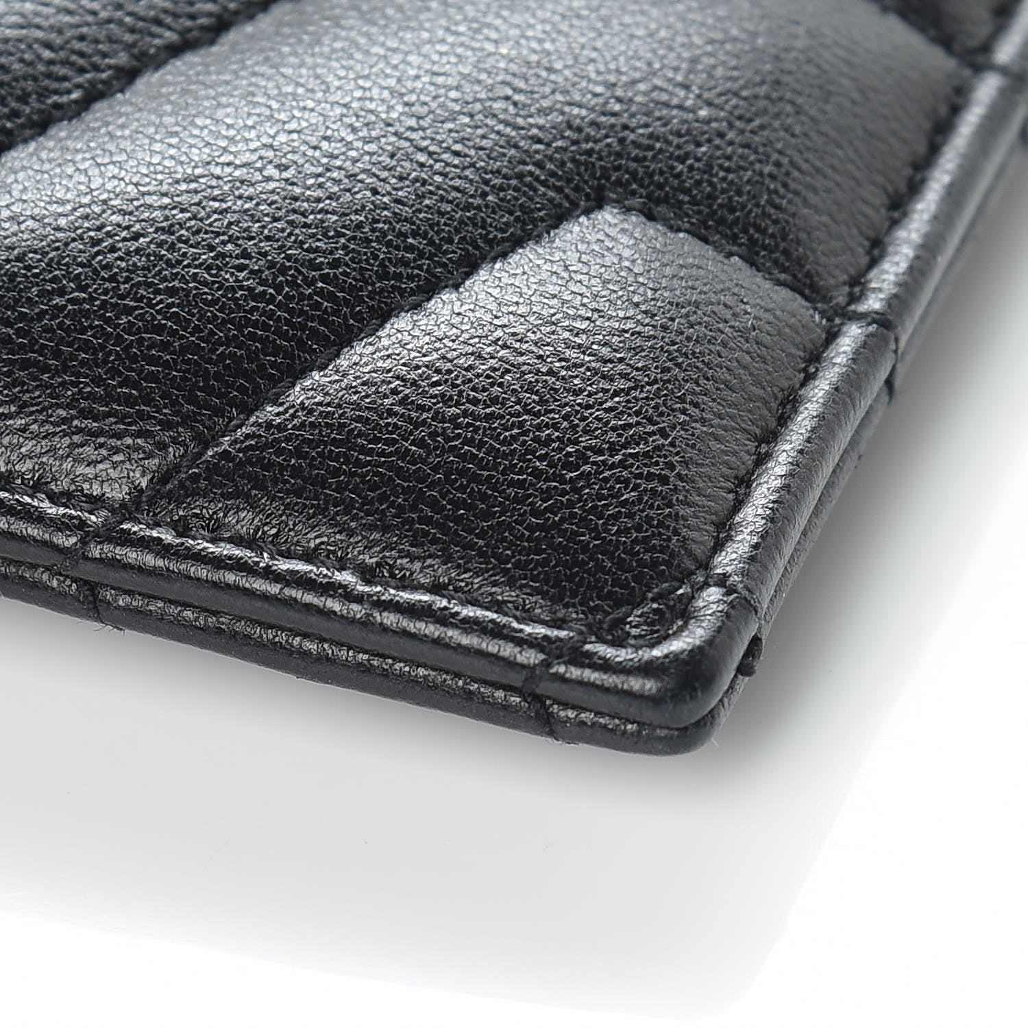Saint Laurent Calfskin Y Quilted Monogram LouLou Credit Card Case Black 8 of 10