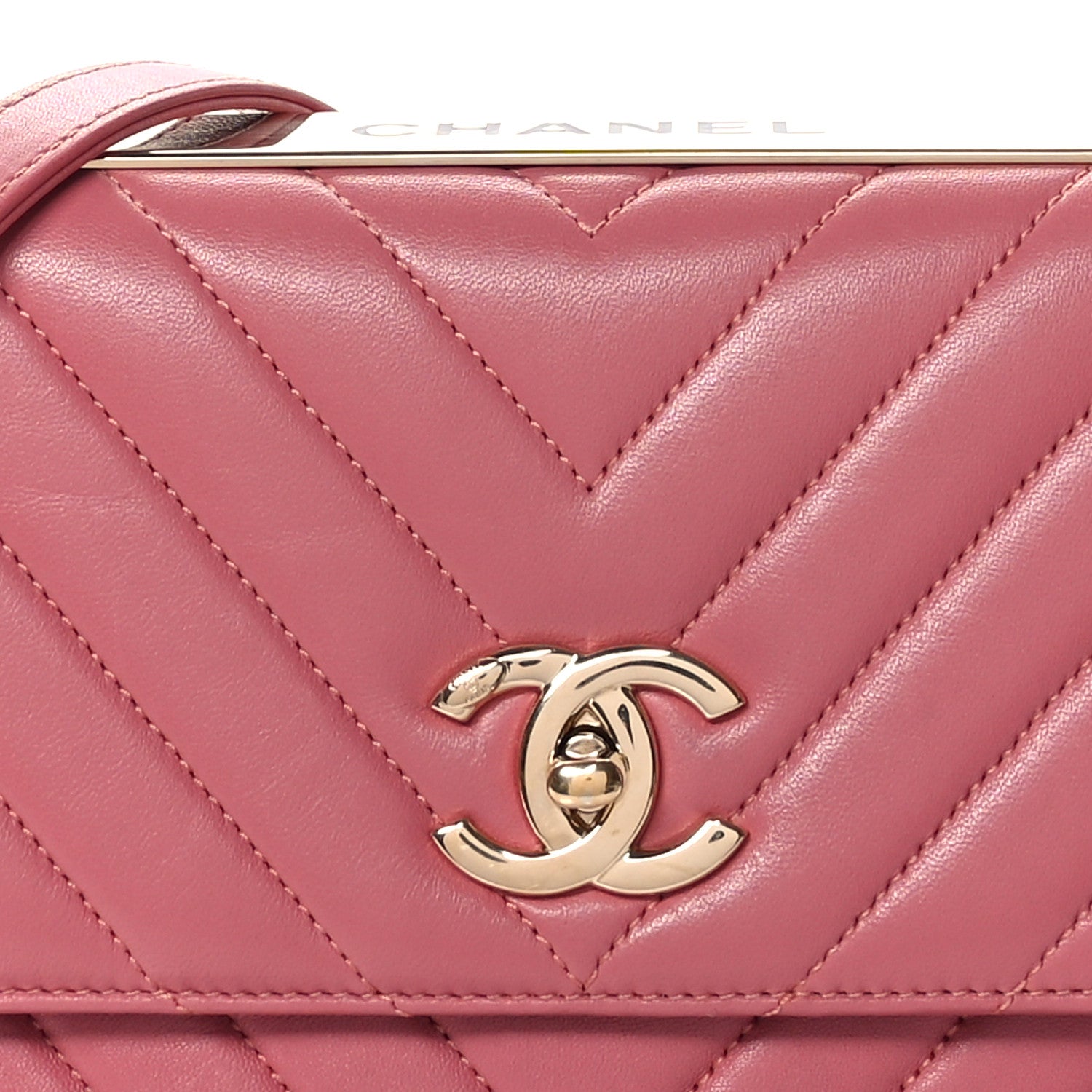 Chanel Lambskin Chevron Quilted Medium Trendy CC Flap Light Pink 8 of 10