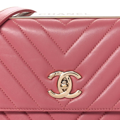 Chanel Lambskin Chevron Quilted Medium Trendy CC Flap Light Pink 8 of 10