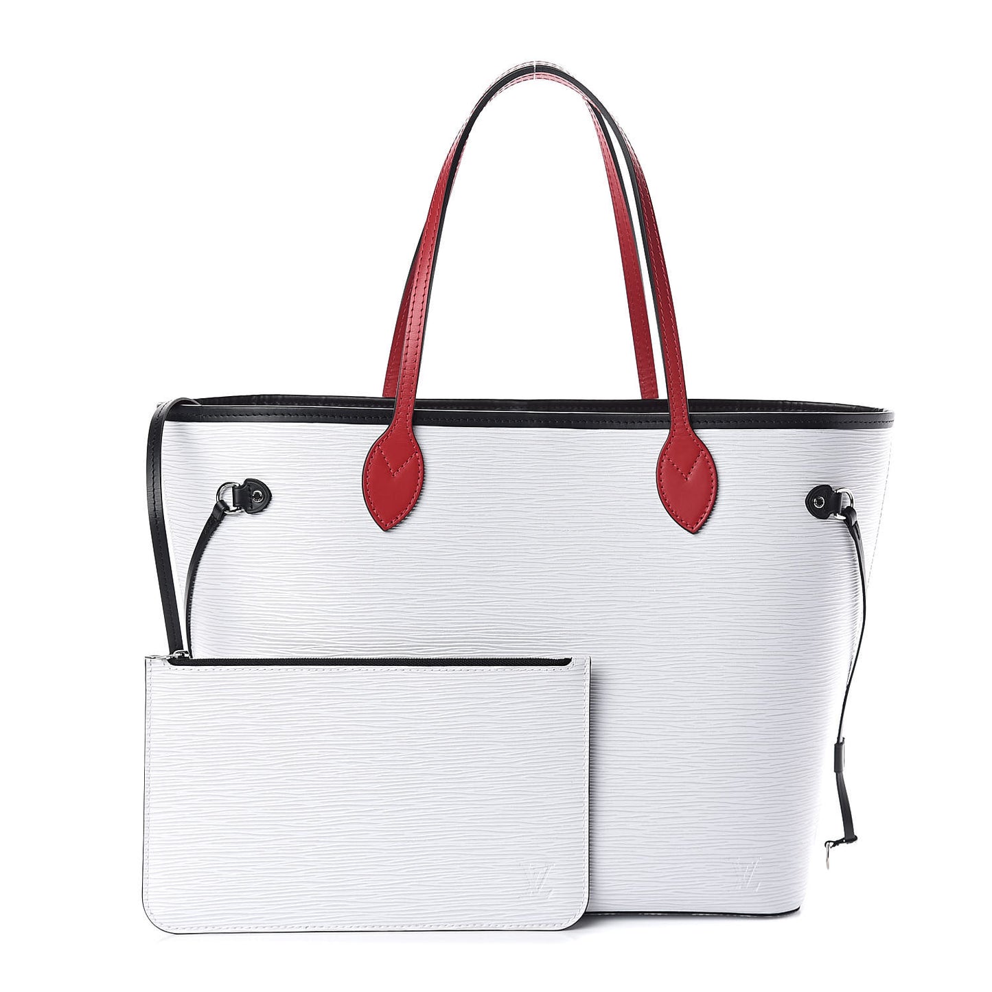 Epi Neverfull MM White Scarlet Black