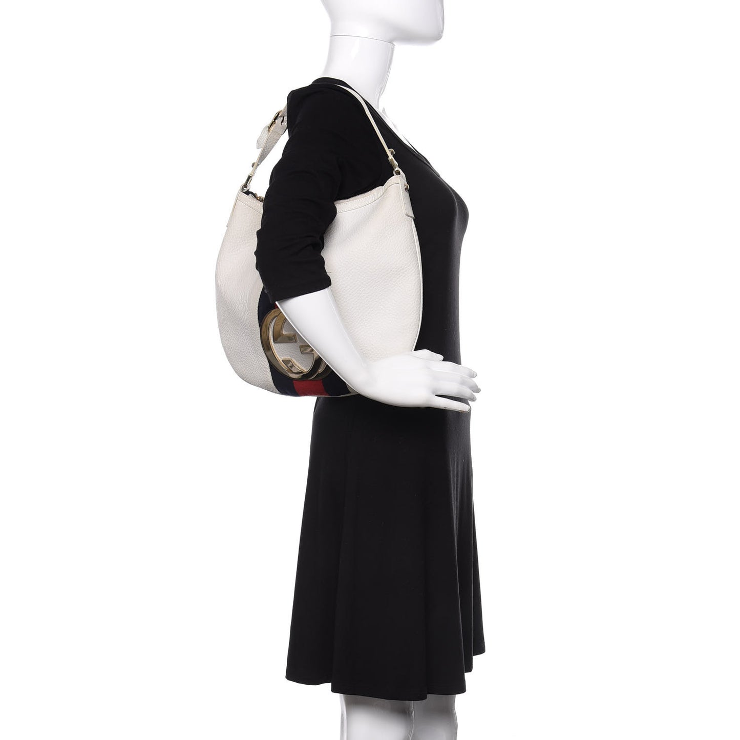 Calfskin Web Blondie Hobo White