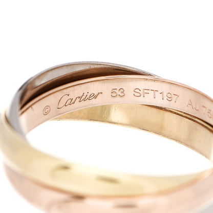 Cartier 18K Pink Yellow White Gold Small Trinity Ring 53 6.5 4 of 6