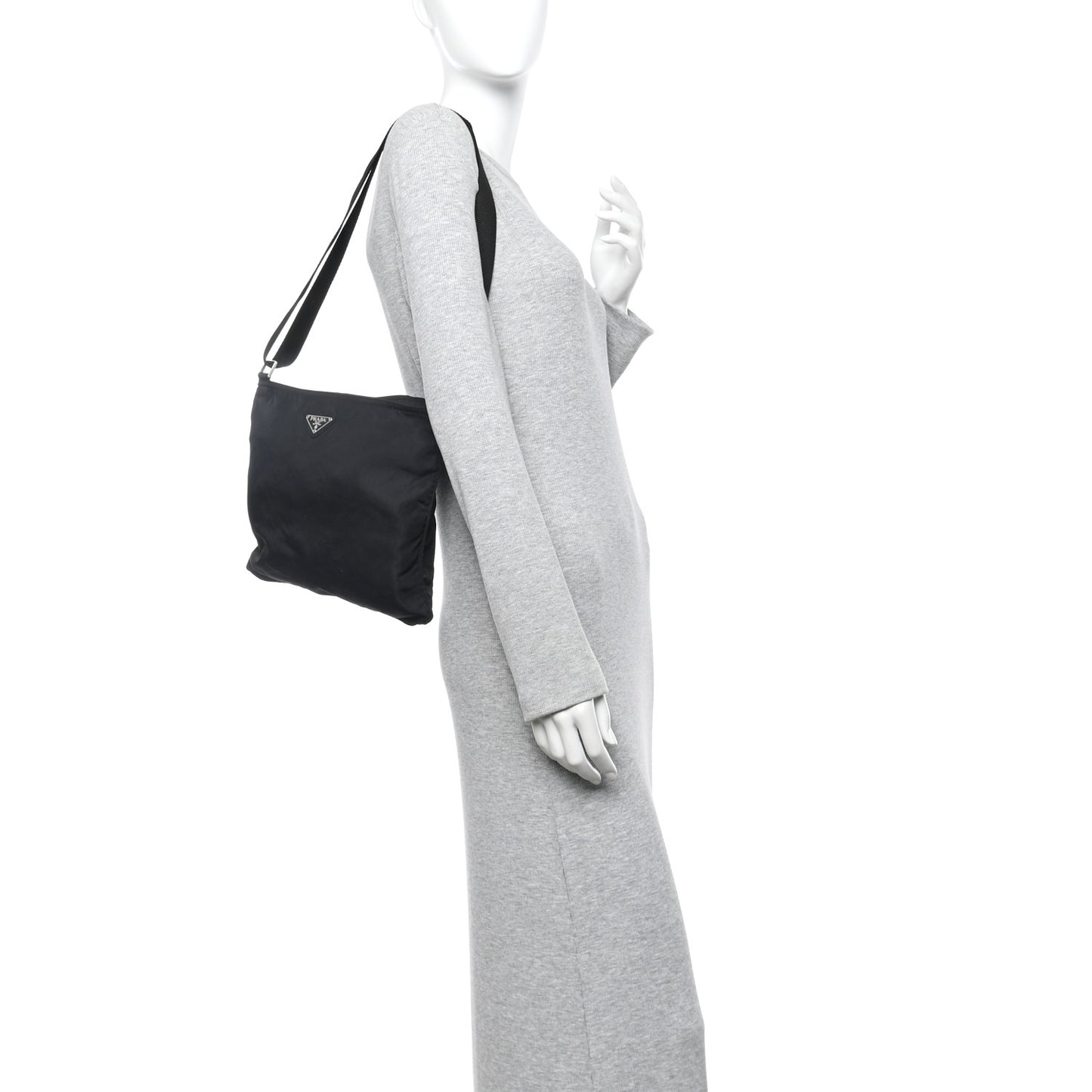 Nylon Vela Flat Messenger Bag Black
