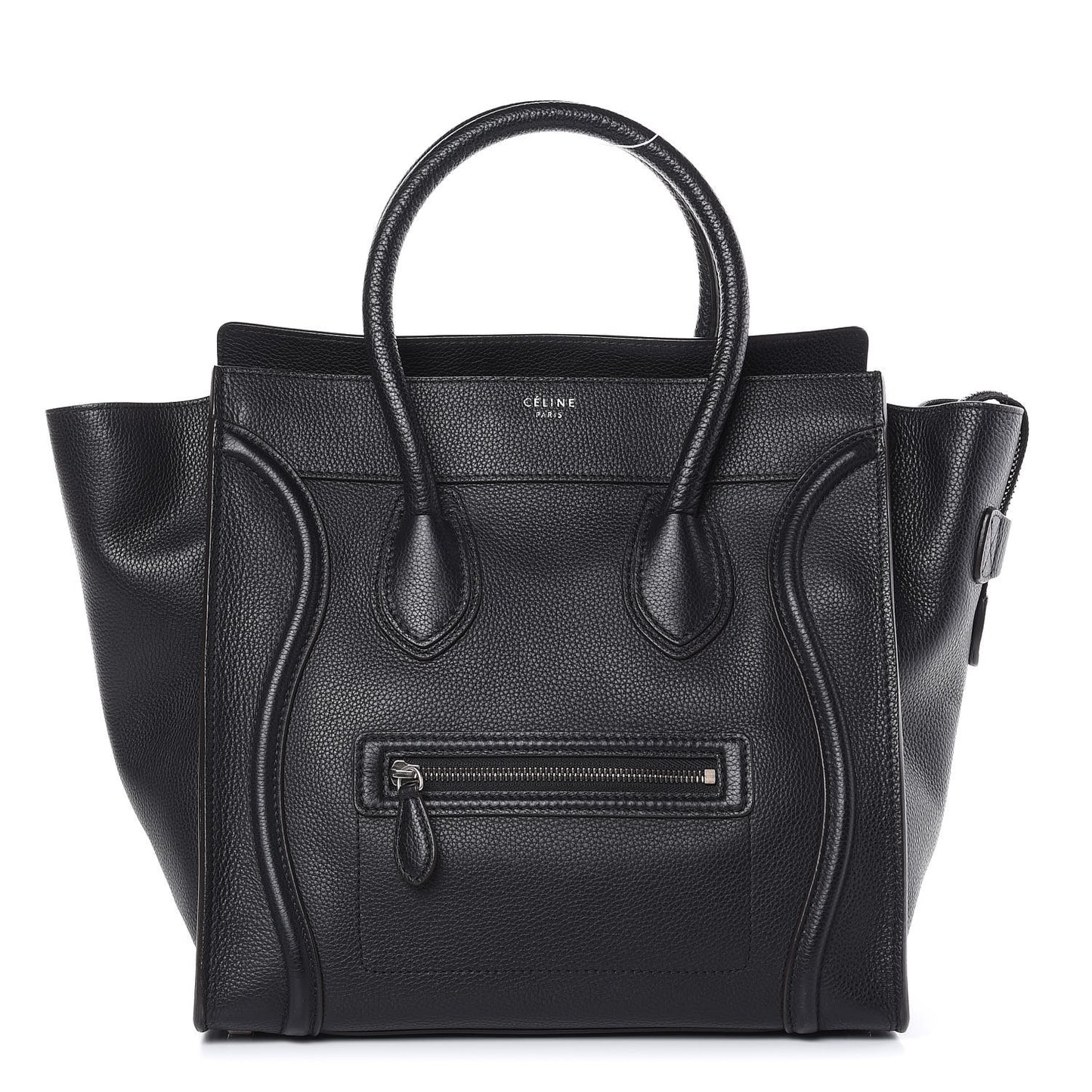 Drummed Calfskin Mini Luggage Black
