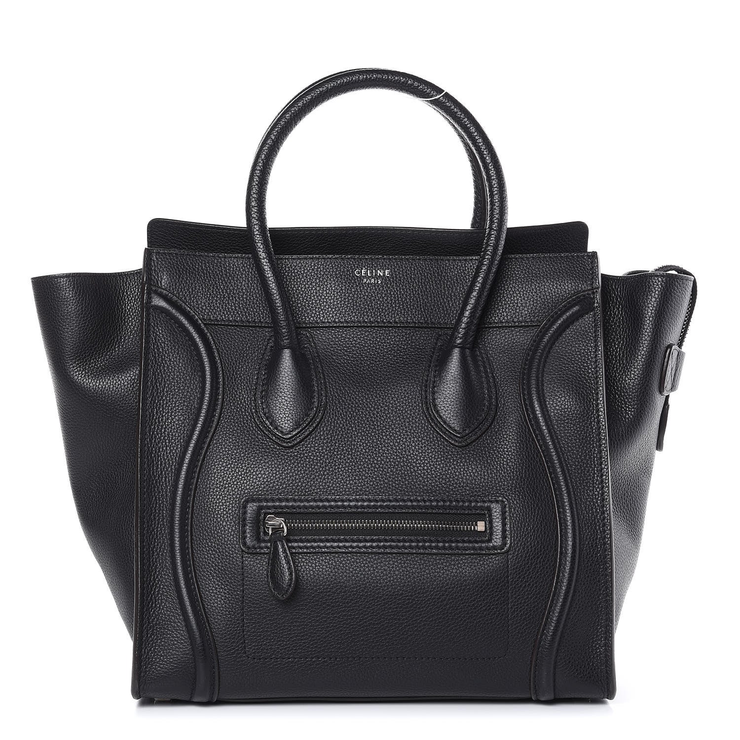 Celine Drummed Calfskin Mini Luggage Black 1 of 11