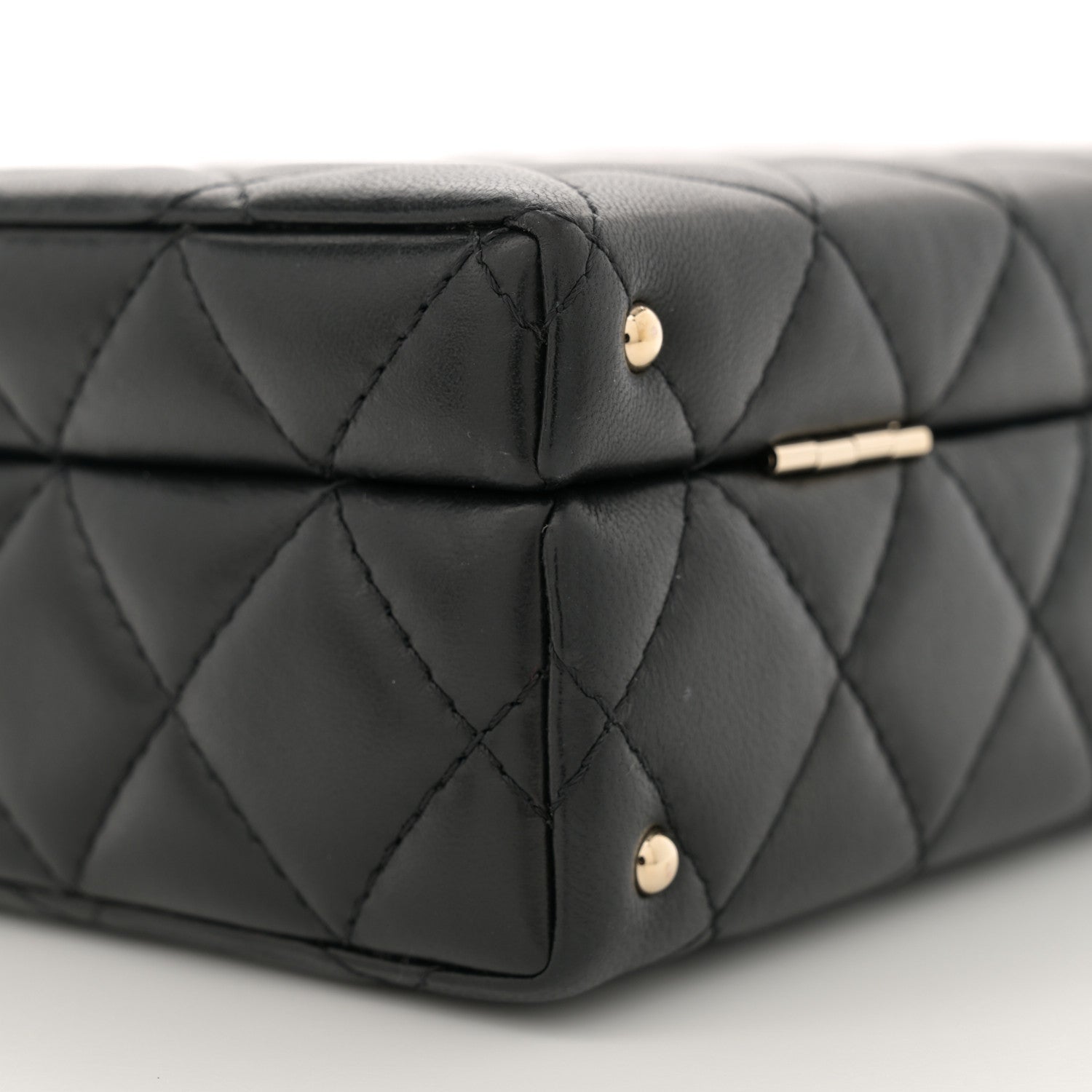 Chanel Lambskin Quilted Small CC Top Handle Box Bag Black 9 of 12