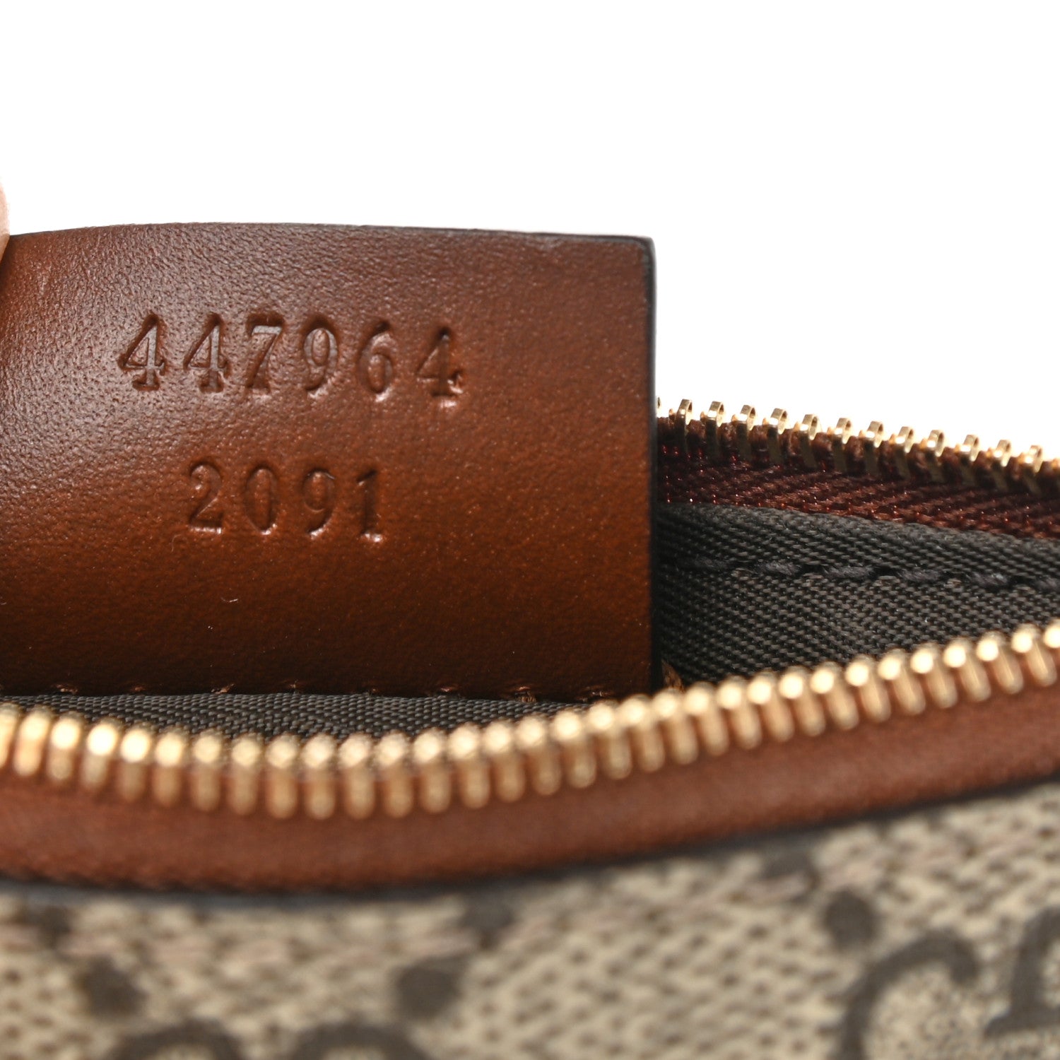 Gucci GG Supreme Monogram Key Case Beige Ebony Cuir 7 of 8