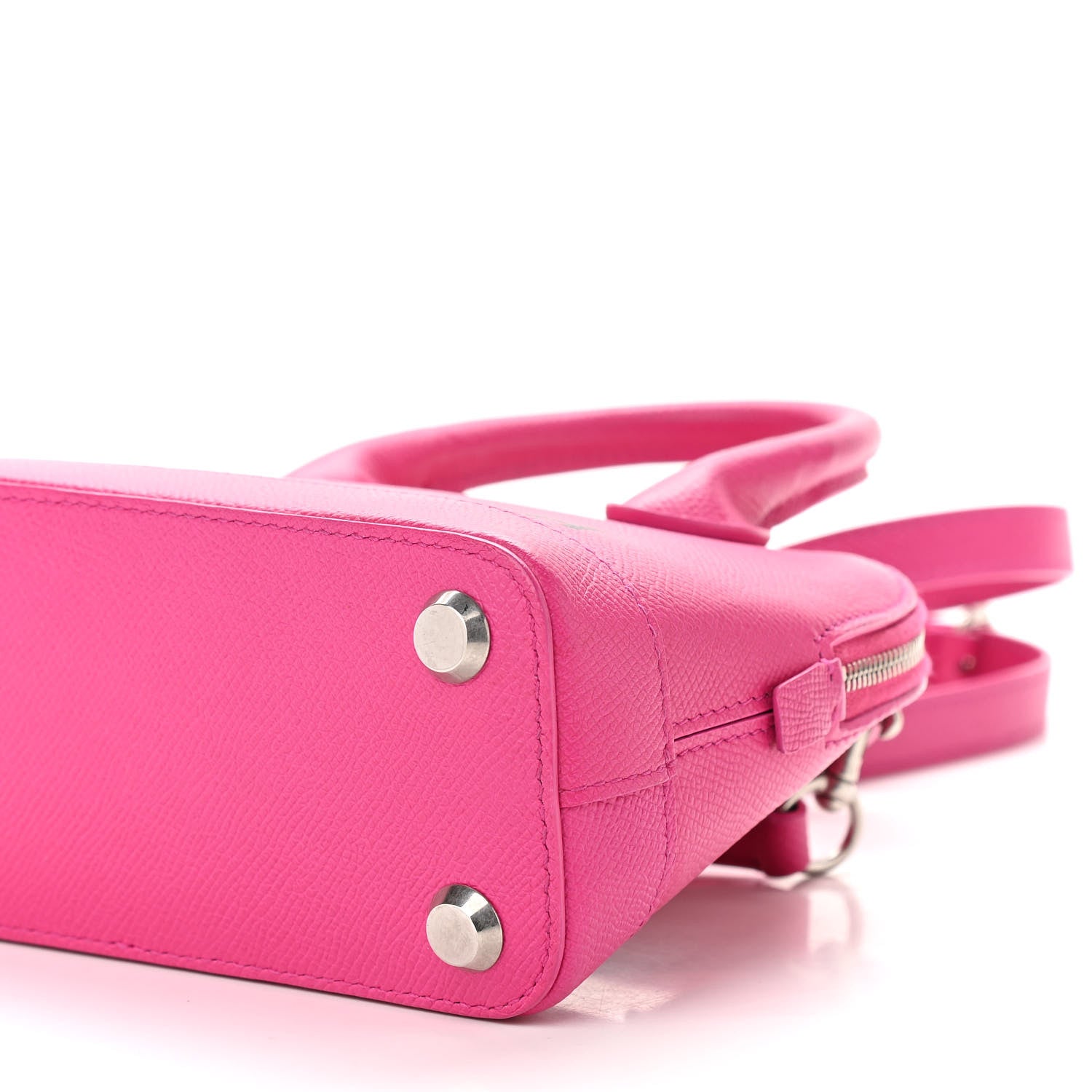 Balenciaga Signature Grained Calfskin Logo XXS Ville Top Handle Bag Fuchsia 9 of 11
