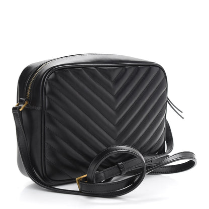 Saint Laurent Calfskin Matelasse Monogram Lou Camera Bag Black 3 of 9