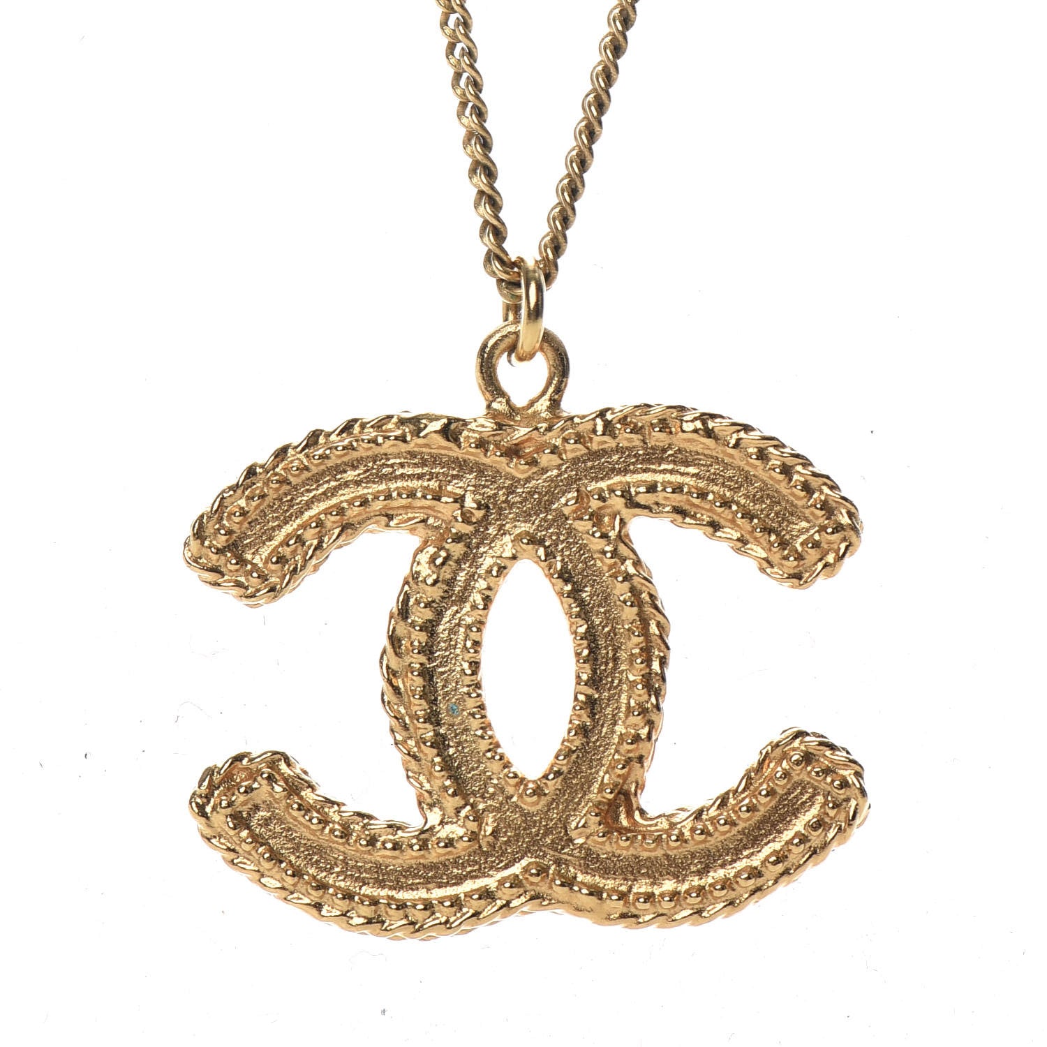 Chanel CC Necklace Matte Gold 3 of 5