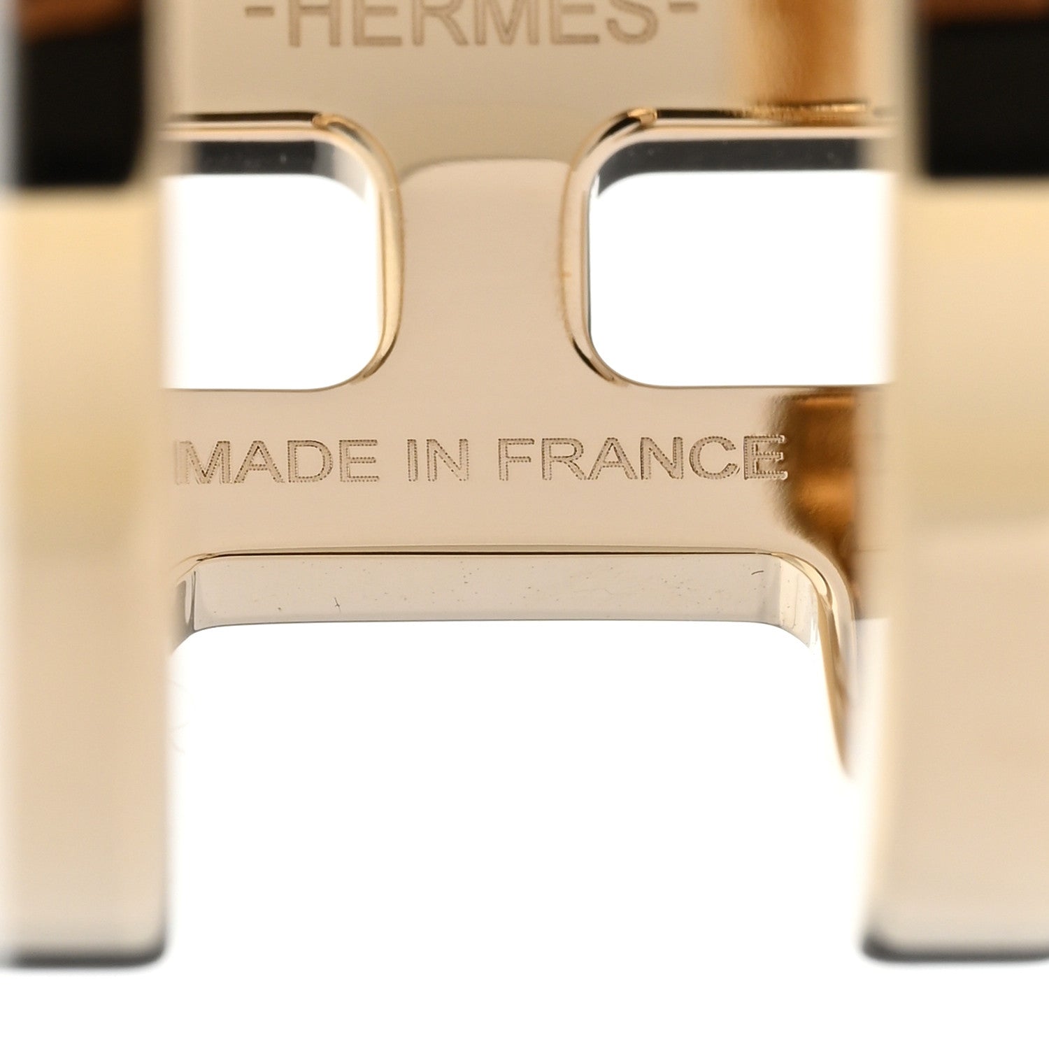 Hermes Permabrass H En Rond Scarf Ring Gold 4 of 5