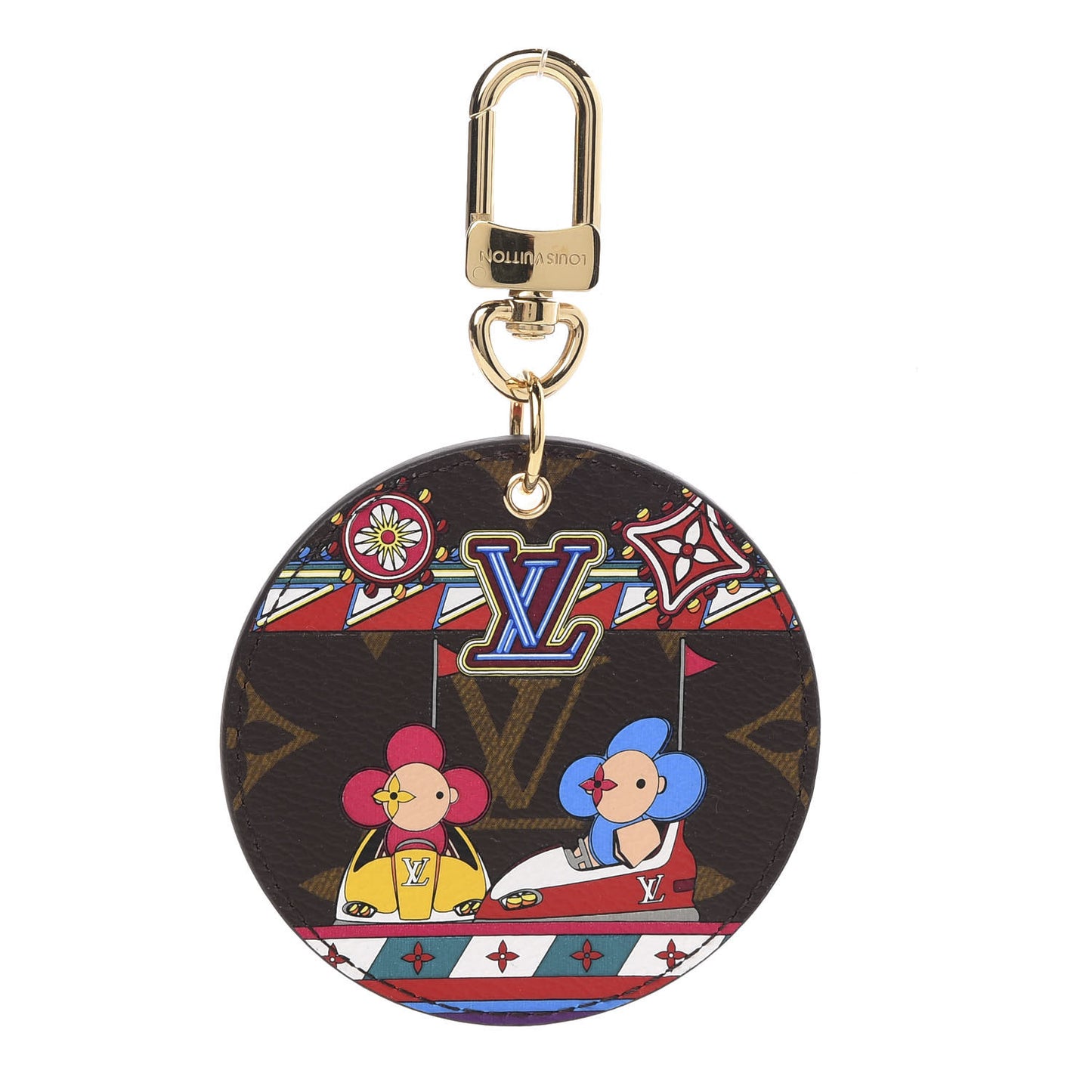 Monogram 2020 Christmas Animation Bumper Cars Bag Charm Key Ring Coquelicot